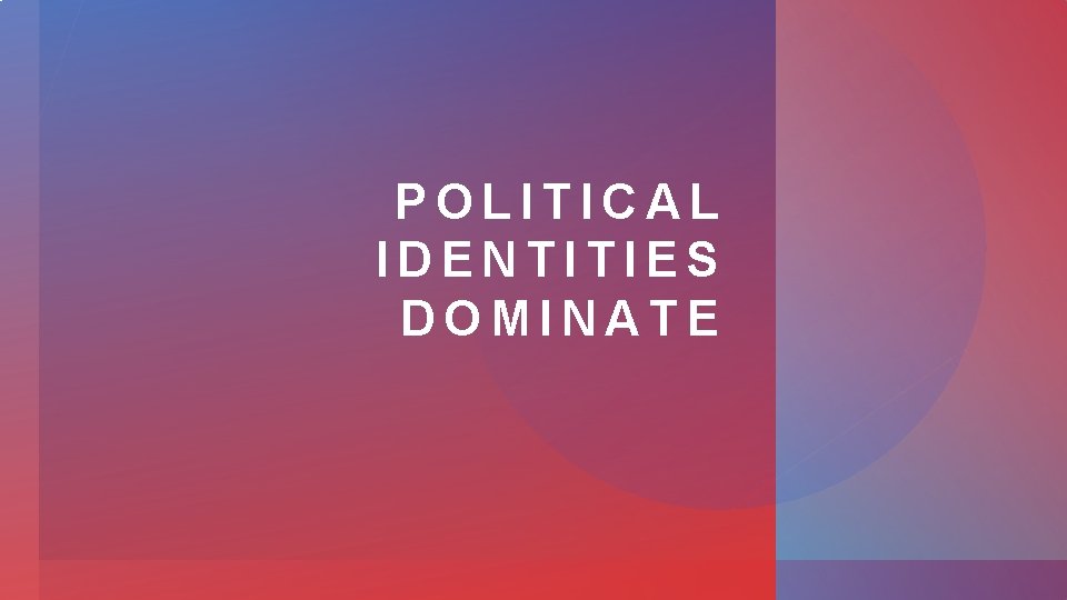 POLITICAL IDENTITIES DOMINATE 
