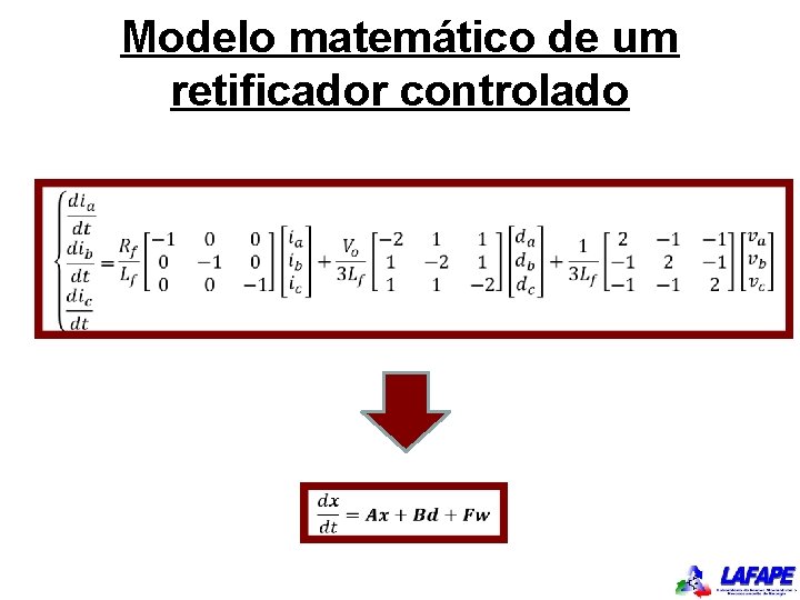 Modelo matemático de um retificador controlado 