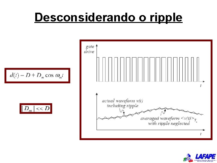 Desconsiderando o ripple 