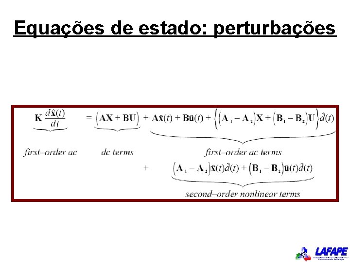 Equações de estado: perturbações 