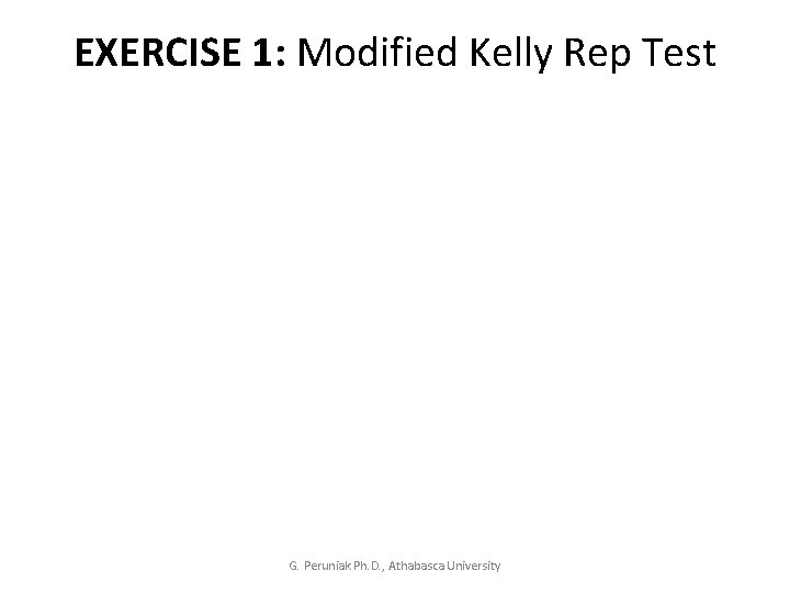  EXERCISE 1: Modified Kelly Rep Test G. Peruniak Ph. D. , Athabasca University