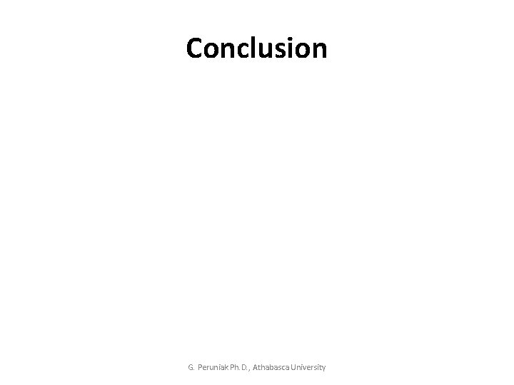 Conclusion G. Peruniak Ph. D. , Athabasca University 
