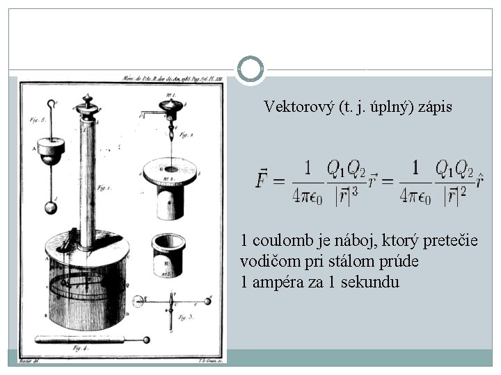 Vektorový (t. j. úplný) zápis 1 coulomb je náboj, ktorý pretečie vodičom pri stálom