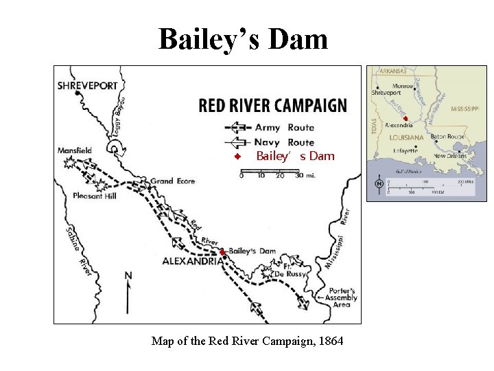 Bailey’s Dam Map of the Red River Campaign, 1864 