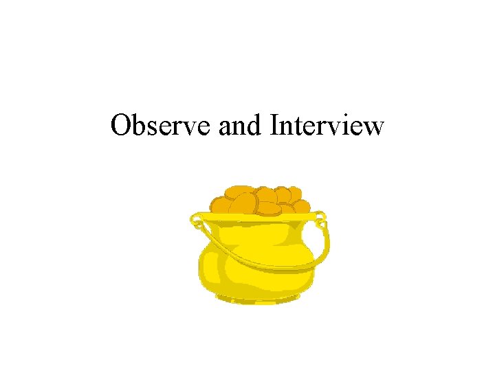 Observe and Interview 