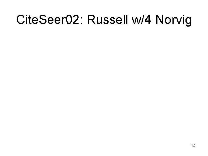 Cite. Seer 02: Russell w/4 Norvig 14 