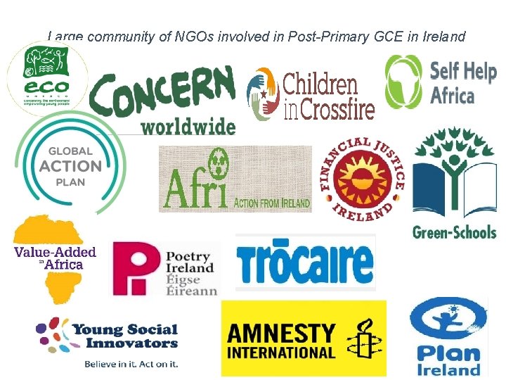Large community of NGOs involved in Post-Primary GCE in Ireland 