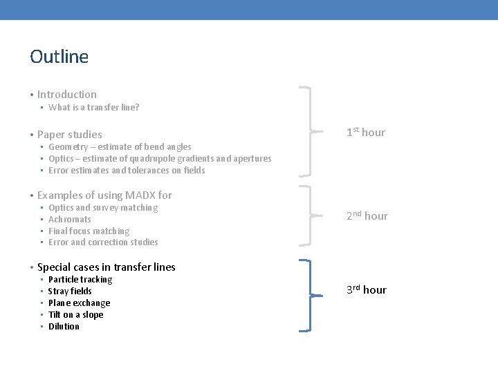 Outline • Introduction • What is a transfer line? • Paper studies 1 st