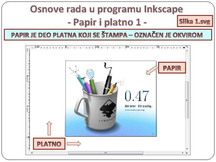 Osnove rada u programu Inkscape Slika 1. svg - Papir i platno 1 PAPIR