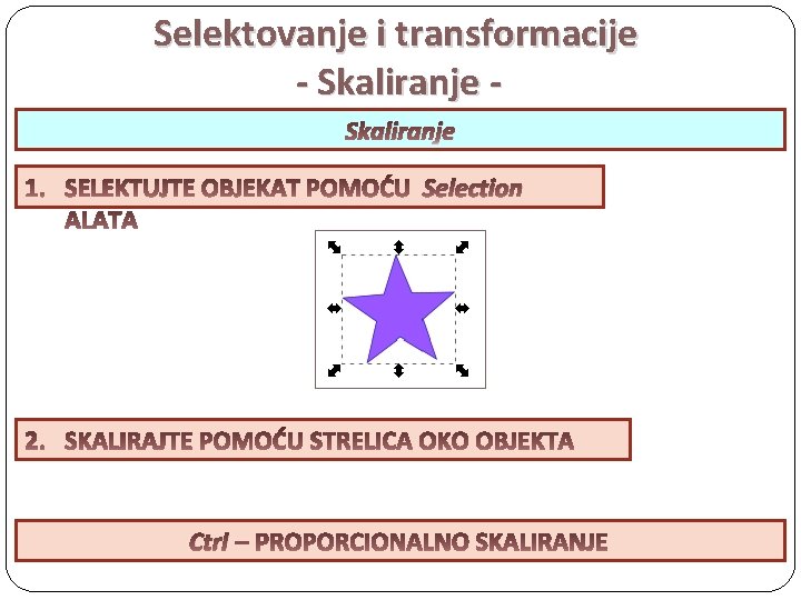 Selektovanje i transformacije - Skaliranje Selection Ctrl 