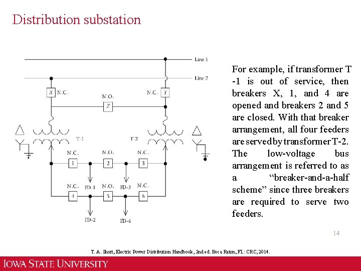 Distribution substation For example, if transformer T -1 is out of service, then breakers