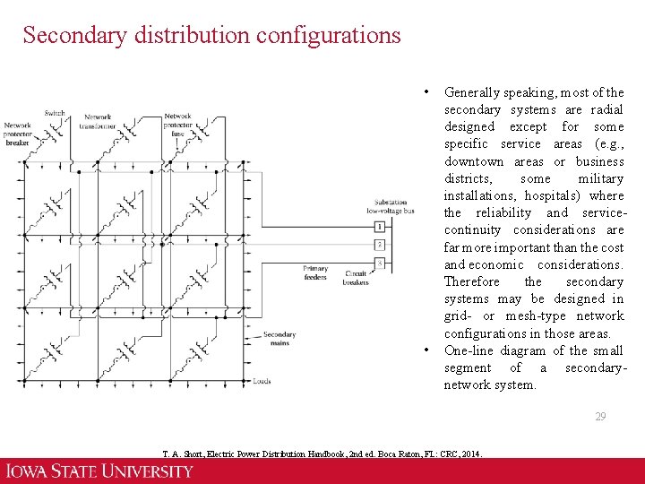 Secondary distribution configurations • • Generally speaking, most of the secondary systems are radial