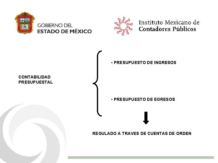  • PRESUPUESTO DE INGRESOS CONTABILIDAD PRESUPUESTAL • PRESUPUESTO DE EGRESOS REGULADO A TRAVES