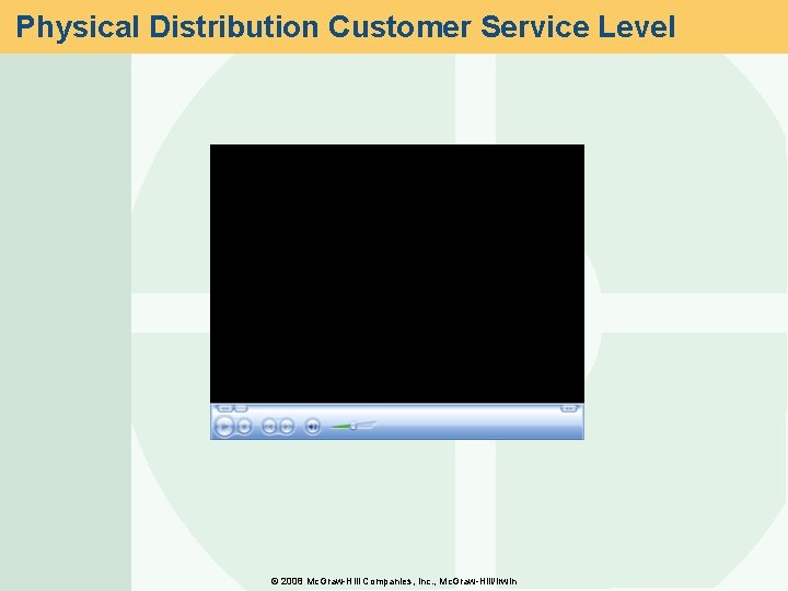 Physical Distribution Customer Service Level © 2008 Mc. Graw-Hill Companies, Inc. , Mc. Graw-Hill/Irwin