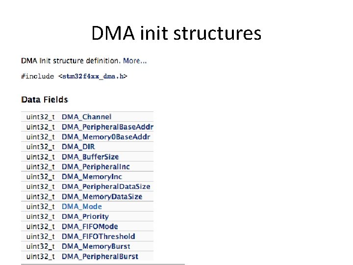 DMA init structures 