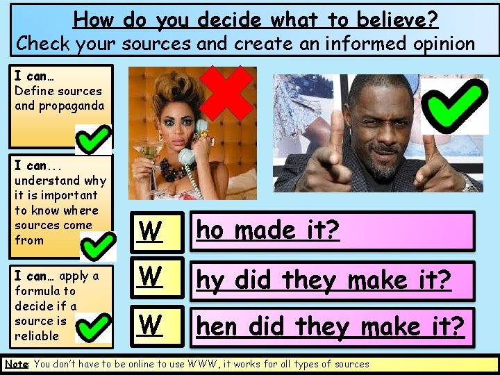 How do you decide what to believe? Check your sources and create an informed