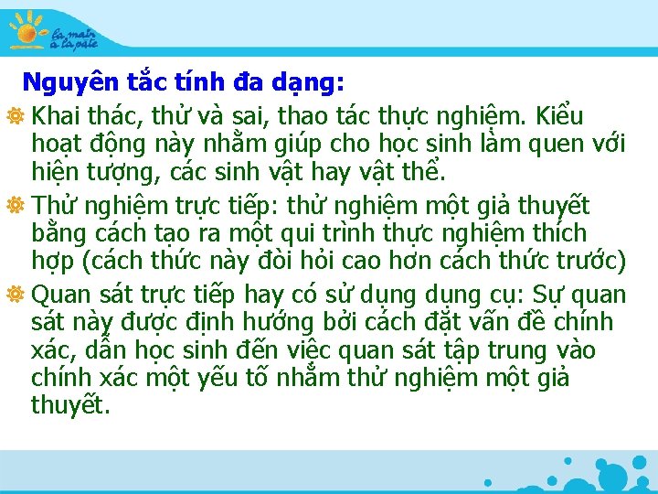  Nguyên tắc tính đa dạng: Khai thác, thử và sai, thao tác thực