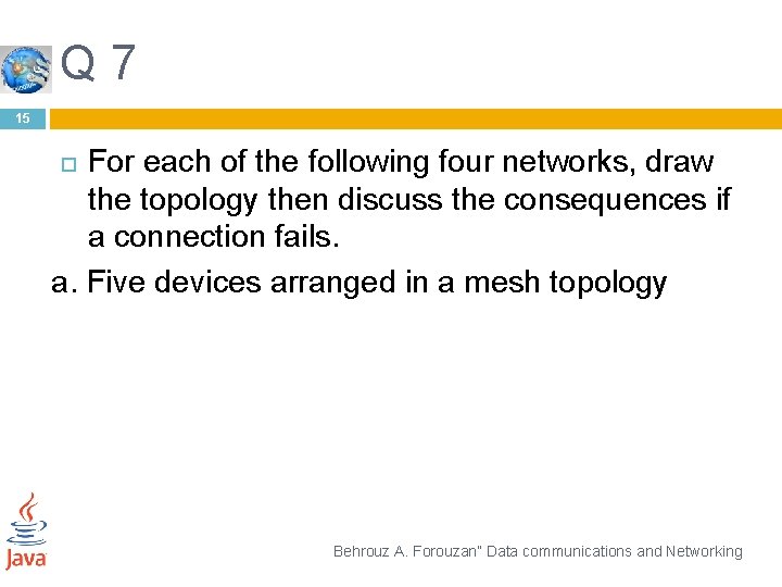 Q 7 15 For each of the following four networks, draw the topology then