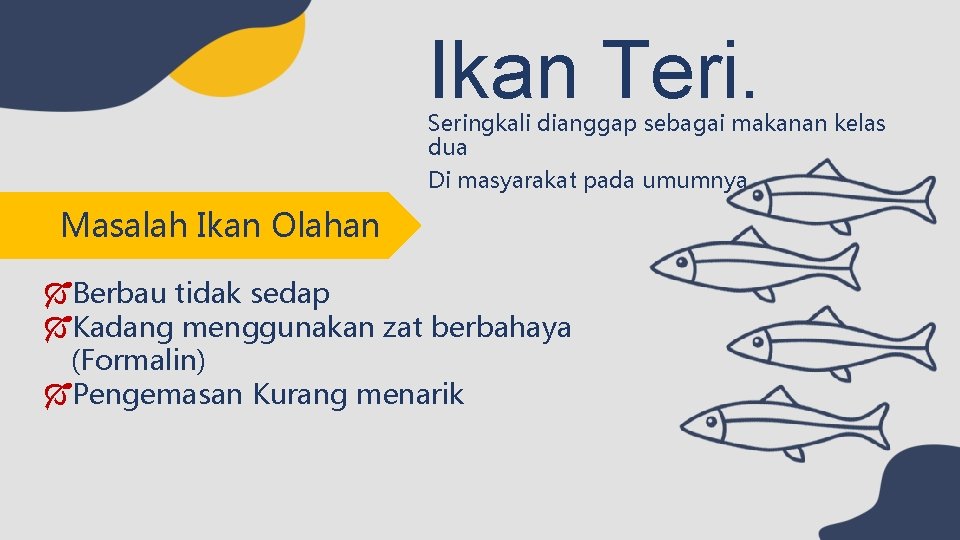 Ikan Teri. Seringkali dianggap sebagai makanan kelas dua Di masyarakat pada umumnya Masalah Ikan