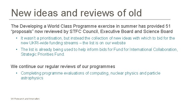 New ideas and reviews of old The Developing a World Class Programme exercise in