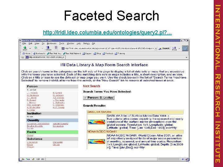 Faceted Search http: //iridl. ldeo. columbia. edu/ontologies/query 2. pl? . . . 