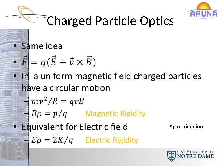Charged Particle Optics • Approximation 