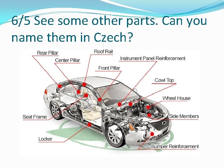 6/5 See some other parts. Can you name them in Czech? 