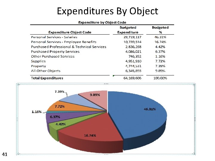 Expenditures By Object 41 