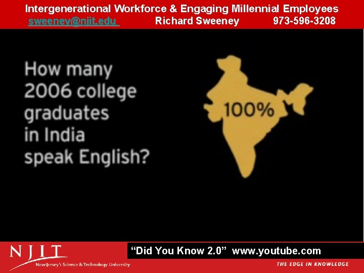 Intergenerational Workforce & Engaging Millennial Employees 174 The Millennial Driven Library Innovation Imperative sweeney@njit.