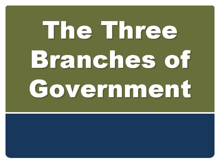 The Three Branches of Government 