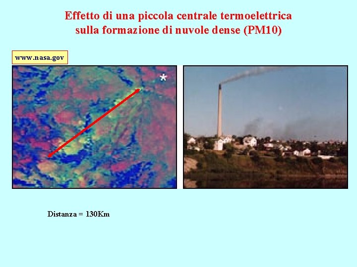 Effetto di una piccola centrale termoelettrica sulla formazione di nuvole dense (PM 10) www.