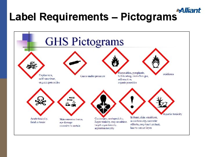 Label Requirements – Pictograms 