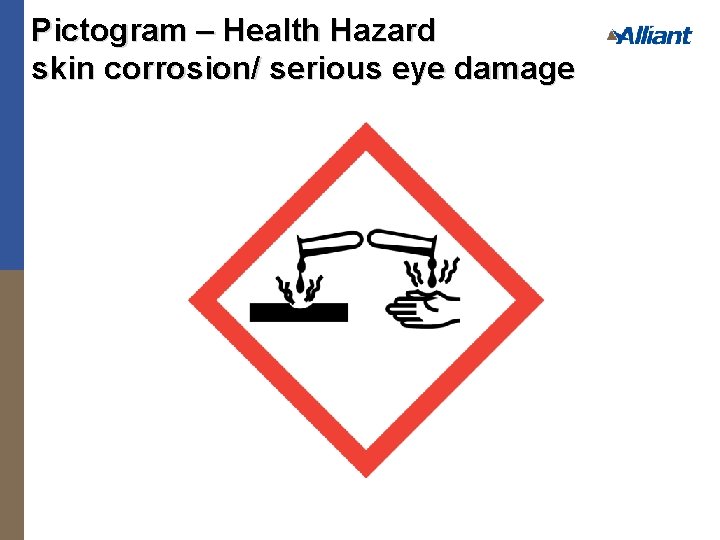 Pictogram – Health Hazard skin corrosion/ serious eye damage 
