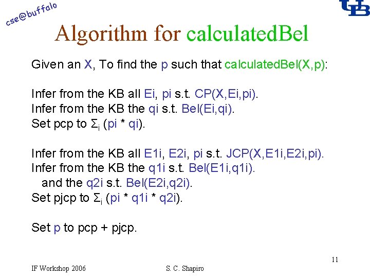 alo @ cse f buf Algorithm for calculated. Bel Given an X, To find