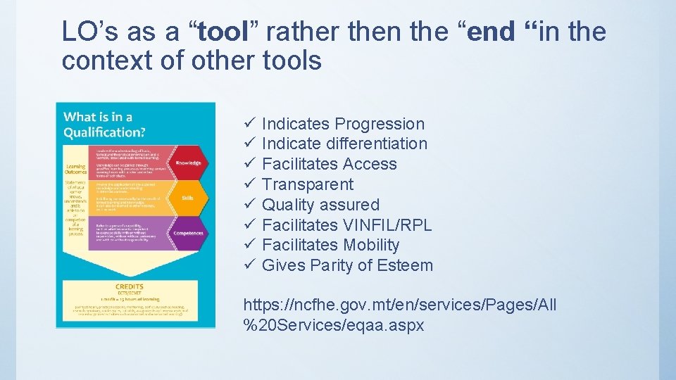 LO’s as a “tool” rather then the “end “in the context of other tools