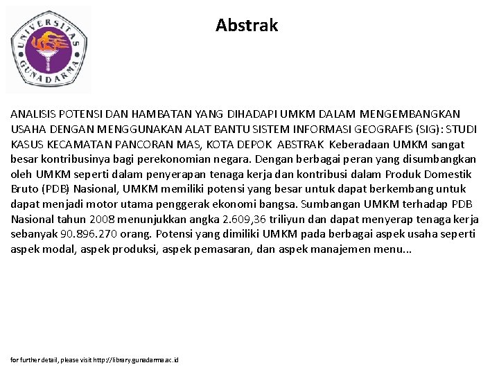 Abstrak ANALISIS POTENSI DAN HAMBATAN YANG DIHADAPI UMKM DALAM MENGEMBANGKAN USAHA DENGAN MENGGUNAKAN ALAT