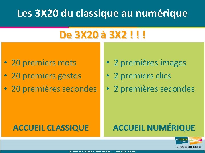 Les 3 X 20 du classique au numérique De 3 X 20 à 3