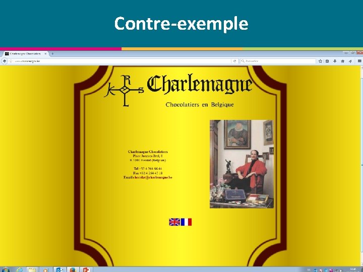 Contre-exemple © Centre de compétence Forem Tourisme – Tous droits réservés 