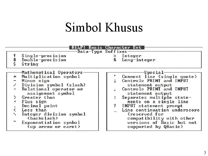 Simbol Khusus 3 