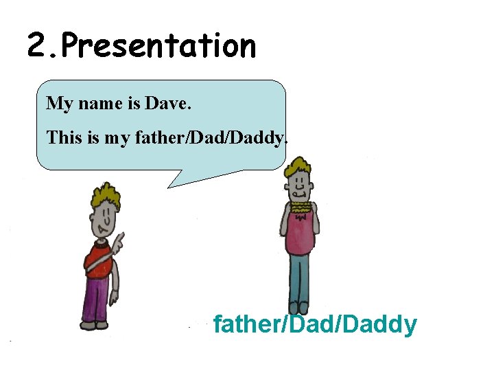 2. Presentation My name is Dave. This is my father/Daddy 