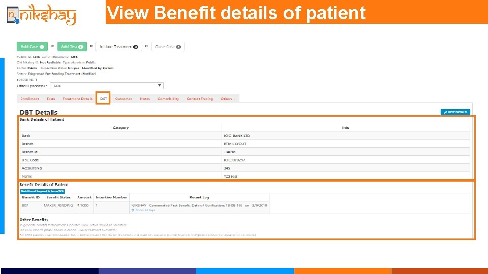 View Benefit details of patient View Benefit details of patient