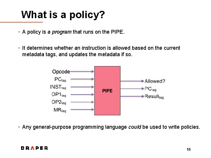 What is a policy? • A policy is a program that runs on the