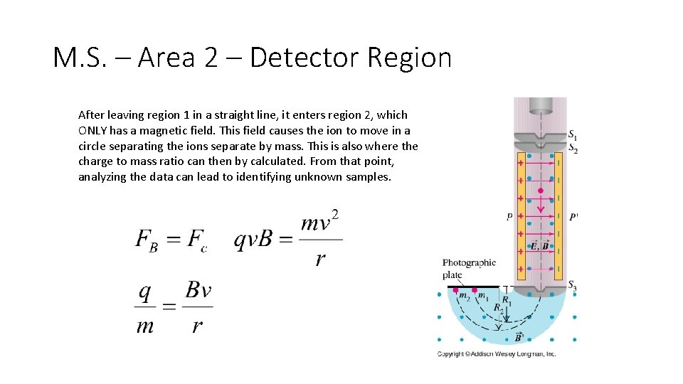 M. S. – Area 2 – Detector Region After leaving region 1 in a M. S. – Area 2 – Detector Region After leaving region 1 in a