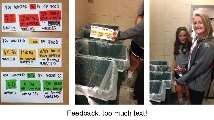 Feedback: too much text! Feedback: too much text!