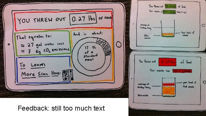 Feedback: still too much text Feedback: still too much text
