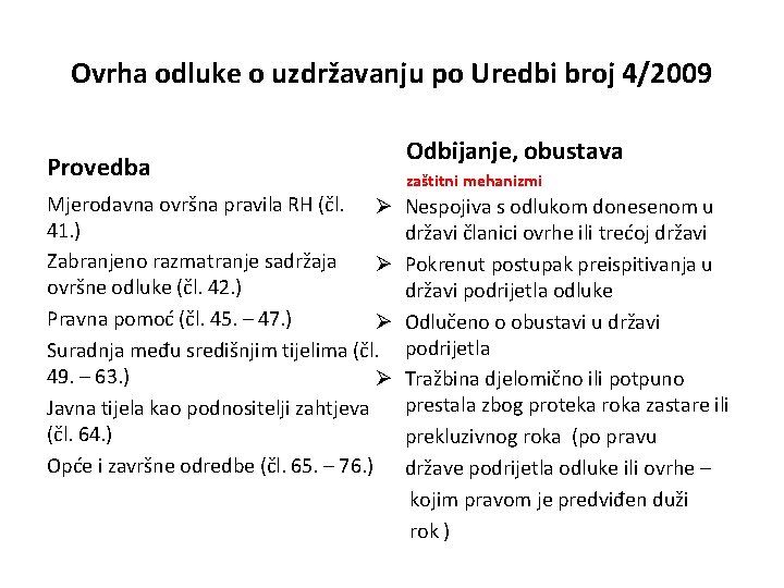 Ovrha odluke o uzdržavanju po Uredbi broj 4/2009 Provedba Mjerodavna ovršna pravila RH (čl. Ovrha odluke o uzdržavanju po Uredbi broj 4/2009 Provedba Mjerodavna ovršna pravila RH (čl.