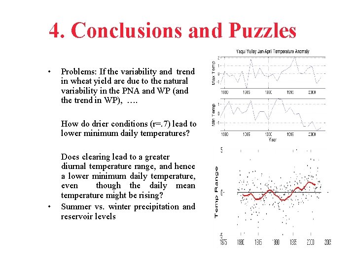 4. Conclusions and Puzzles • Problems: If the variability and trend in wheat yield 4. Conclusions and Puzzles • Problems: If the variability and trend in wheat yield