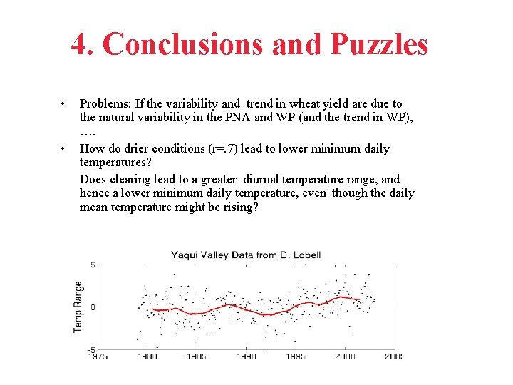 4. Conclusions and Puzzles • • Problems: If the variability and trend in wheat 4. Conclusions and Puzzles • • Problems: If the variability and trend in wheat