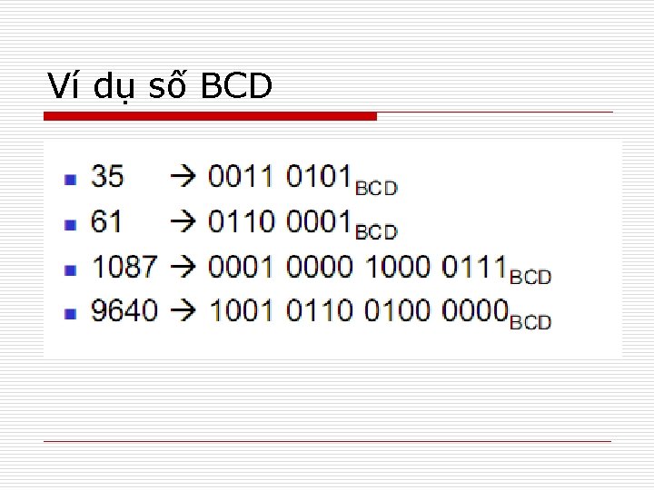 Ví dụ số BCD 