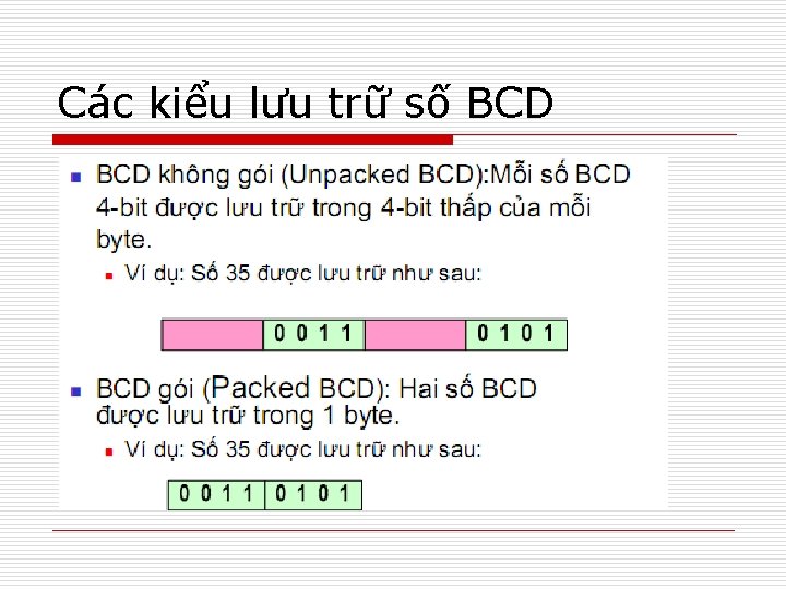 Các kiểu lưu trữ số BCD 
